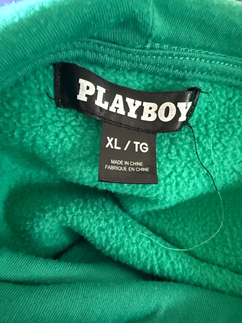PLAYBOY Emerald Green Logo Pullover Hoodie - Picture 6 of 7